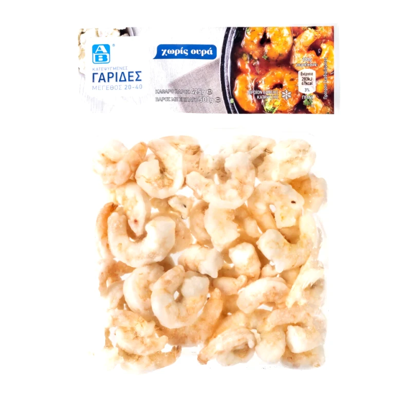 ΑΒ Γαρίδες Ινδίας Μέγεθος 20-40 Προβρασμένες 425gr