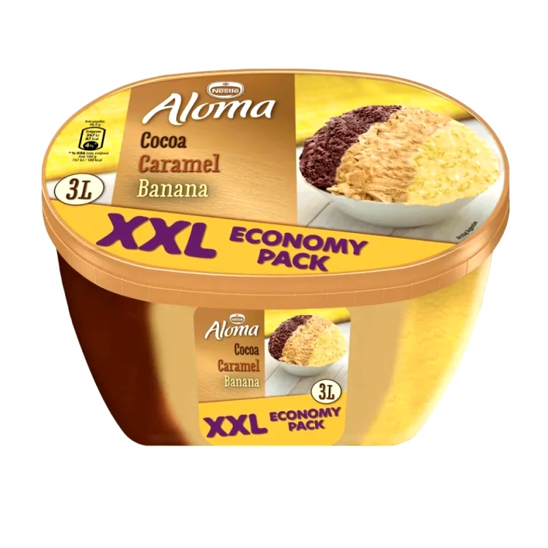ALOMA Παγωτό XXXL Σοκολάτα Μπανάνα Καραμέλα 1.455kg