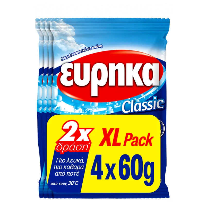 ΕΥΡΗΚΑ Υπερλευκαντικό Σκόνη Classic 4x60g