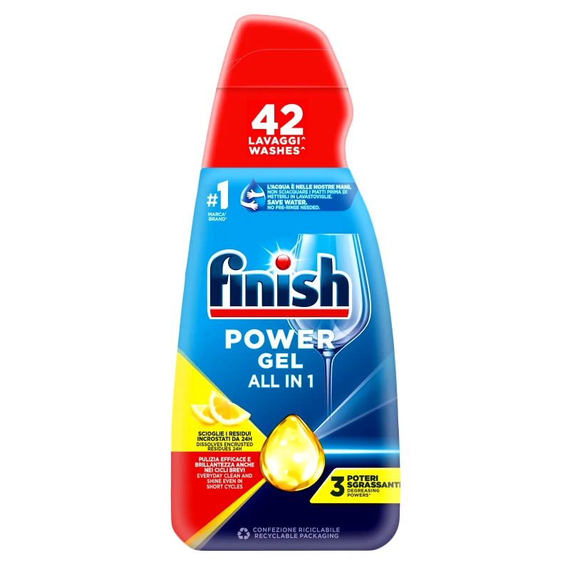 FINISH Απορρυπαντικό Πλυντηρίου Πιάτων Power Gel Λεμόνι 940ml