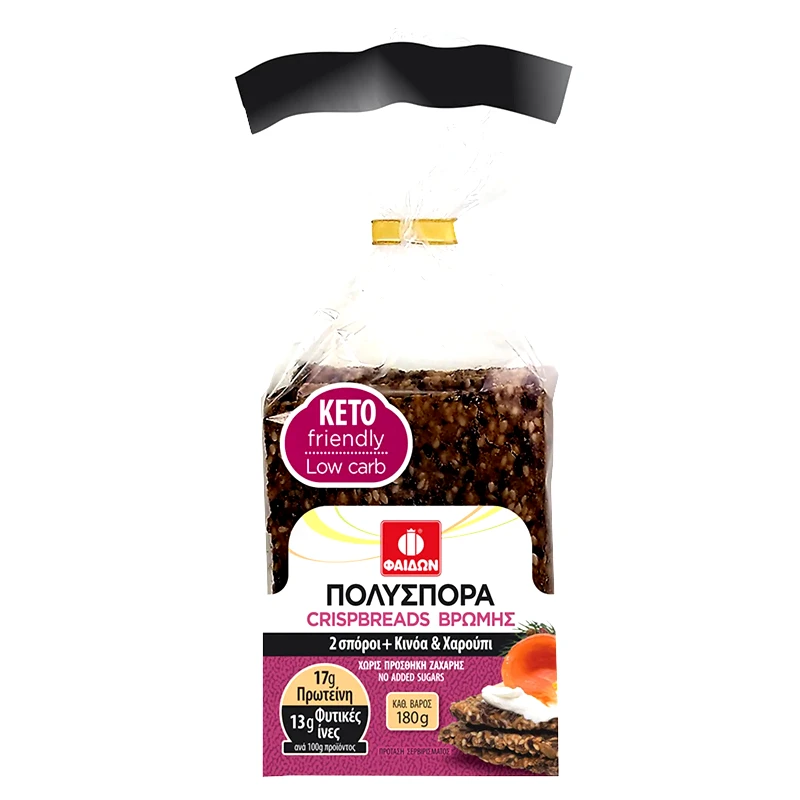 ΦΑΙΔΩΝ Crispbread Βρώμης με Κινόα & Χαρούπι 180g