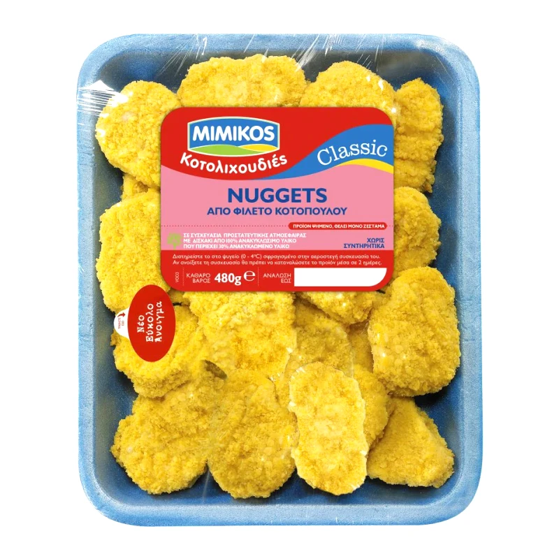 ΜΙΜΙΚΟΣ Nuggets Φιλέτο Στήθος Κοτόπουλου Ελληνικό 480 gr