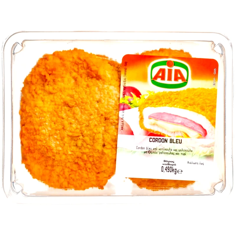 ΑΙΑ Cordon Bleu Σνίτσελ Κοτόπουλο Γαλοπούλα 490 GR