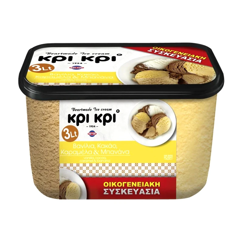 ΚΡΙ ΚΡΙ Παγωτό Heartmade Βανίλια Κακάο Καραμέλα Μπανάνα 1.5kg