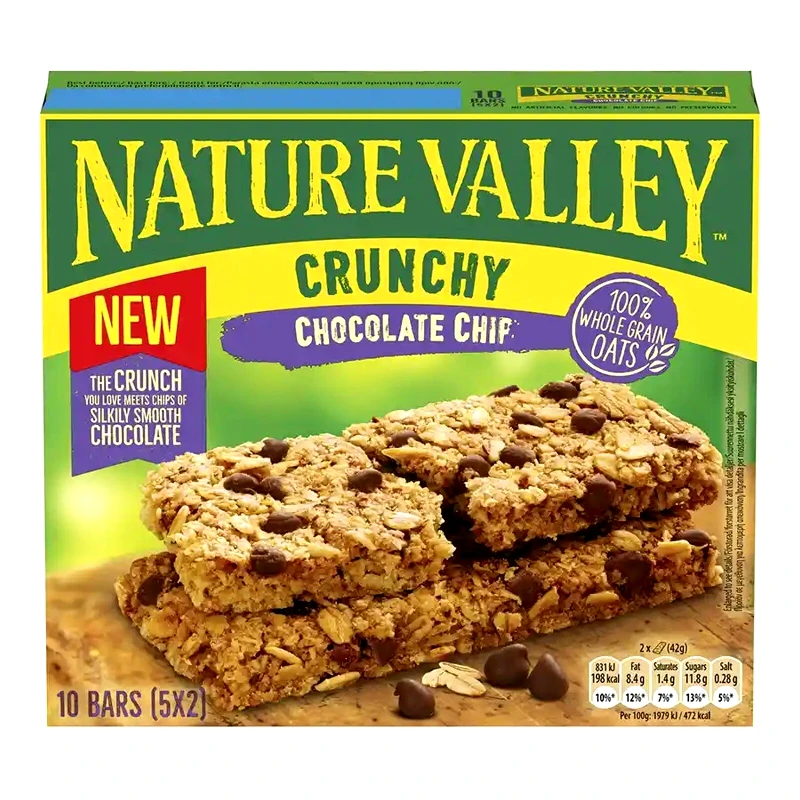 NATURE VALLEY Μπάρες Δημητριακών Crunchy Chocolate Chips 5x42g
