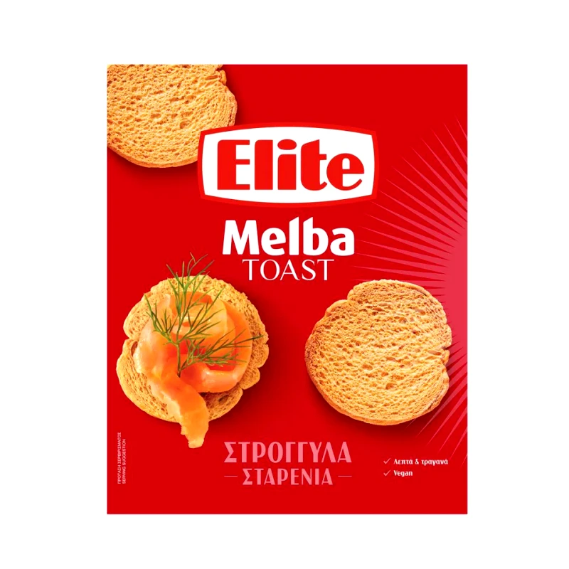 ELITE Φρυγανιές Melba Toast Στρογγυλές Σταρένιες 110gr