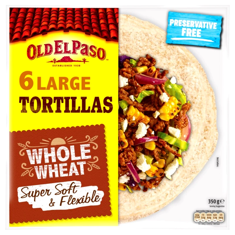 OLD EL PASO Πίτες Tortillas Ολικής Άλεσης 350g