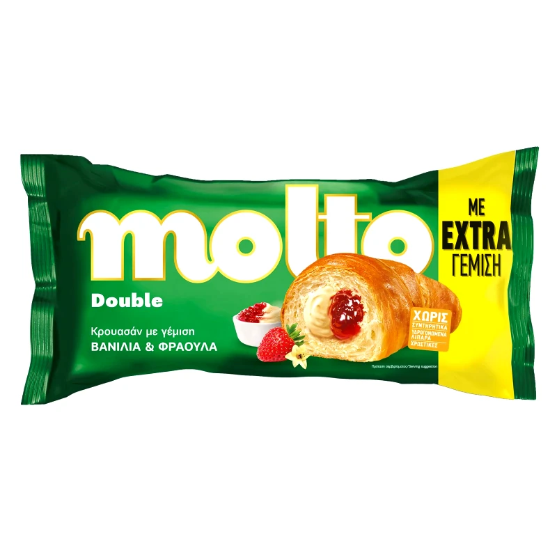 MOLTO Κρουασάν Double Βανίλια Φράουλα 98g