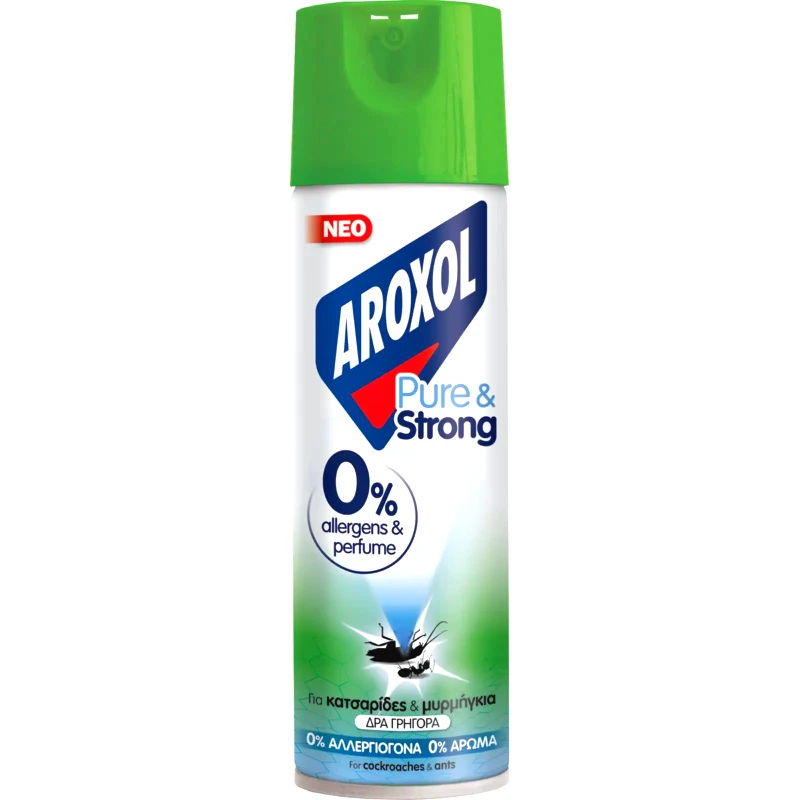 AROXOL Κατσαριδοκτόνο Spray Pure&Strong Κατσαρίδες Μυρμήγκια 300ml