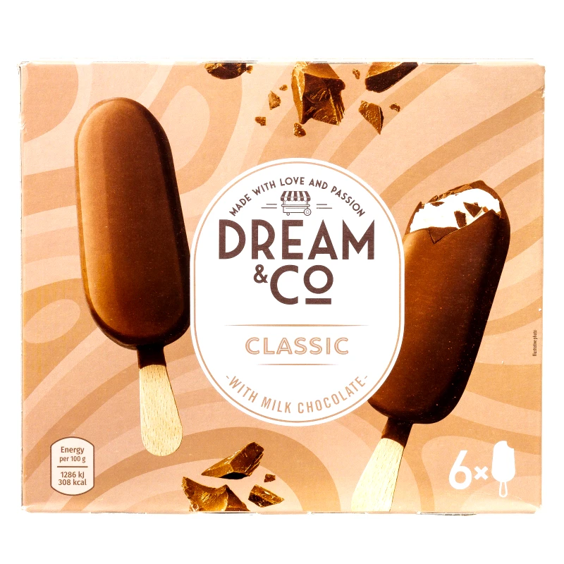 DREAM & CO Παγωτό Ξυλάκι Classic Σοκολάτα 6x84g