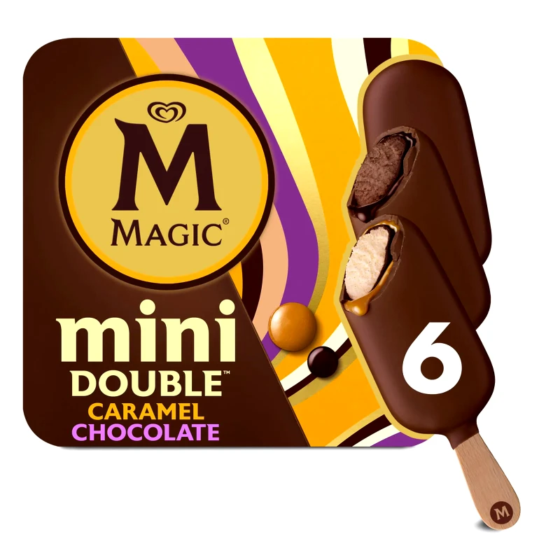 MAGIC Παγωτό Ξυλάκι Mini Double Caramel Chocolate 6x47g