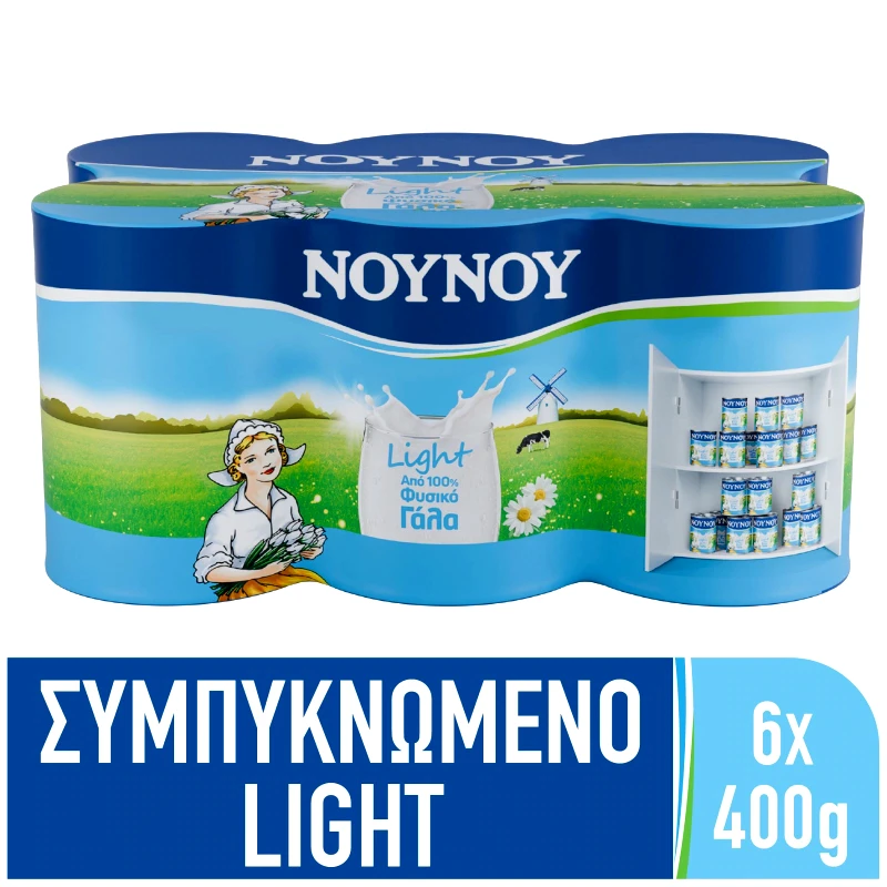 ΝΟΥΝΟΥ Γάλα Συμπυκνωμένο Χαμηλά Λιπαρά 6x400g