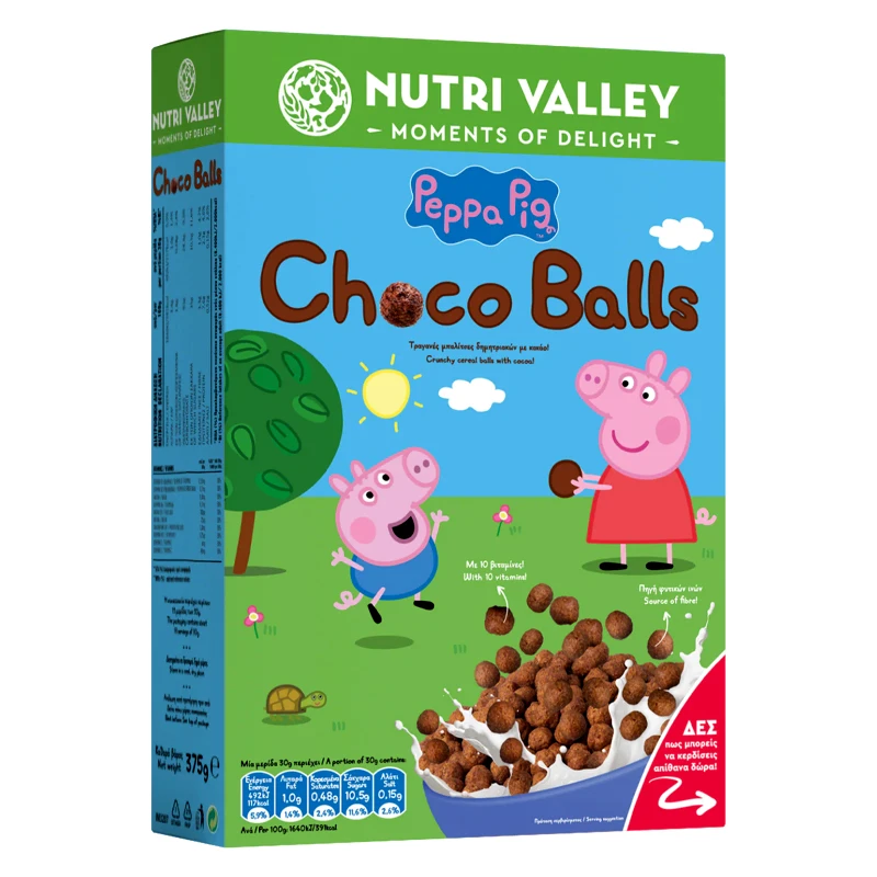 NUTRI VALLEY Δημητριακά Peppa Pig Choco Balls 375g