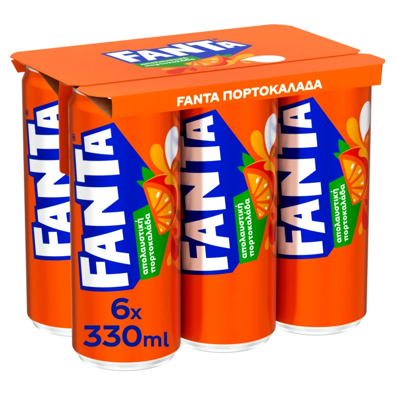 FANTA Πορτοκαλάδα Κόκκινη Λιγότερη Ζάχαρη Κουτί 6x330ml