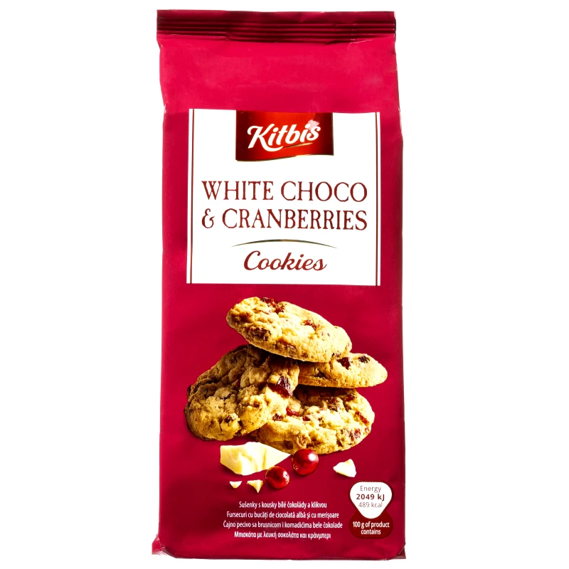KITBIS Μπισκότα Cookies Λευκή Σοκολάτα και Κράνμπερι 200gr