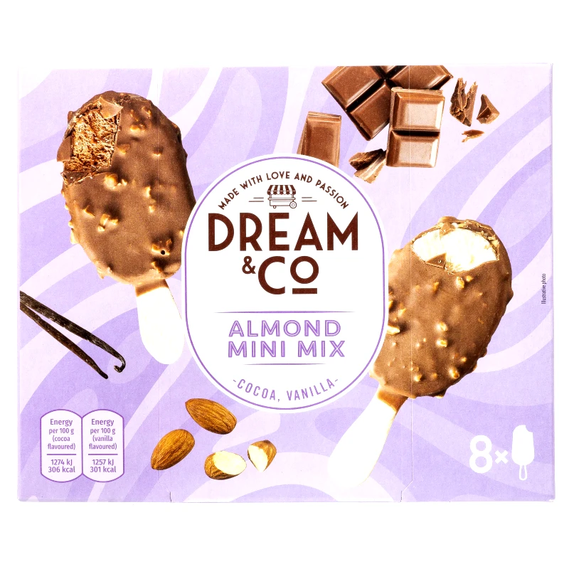 DREAM & CO Παγωτό Ξυλάκι Mini Mix Βανίλια Κακάο 8x36g