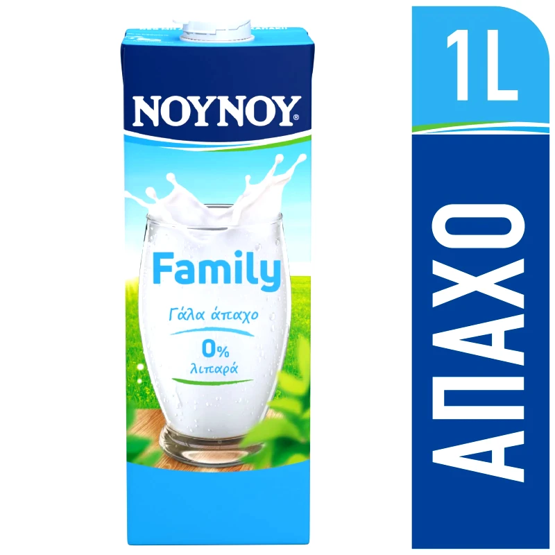 ΝΟΥΝΟΥ Αγελαδινό Γάλα Υψηλής Θερμικής Επεξεργασίας Άπαχο 1lt