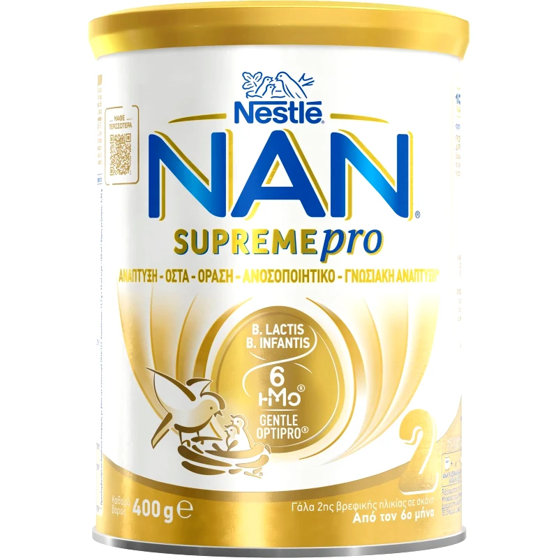NAN Γάλα Βρεφικό Σκόνη Supreme Pro Νο2 6+ Μηνών 400gr