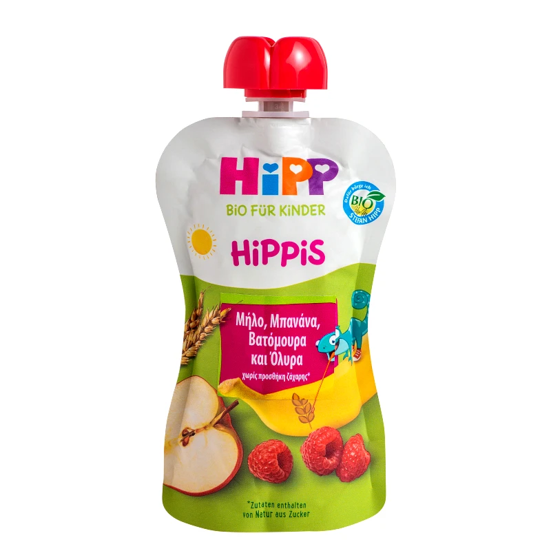 HIPP Φρουτοπολτός Μήλο Μπανάνα Βατόμουρο Δημητριακά 100g