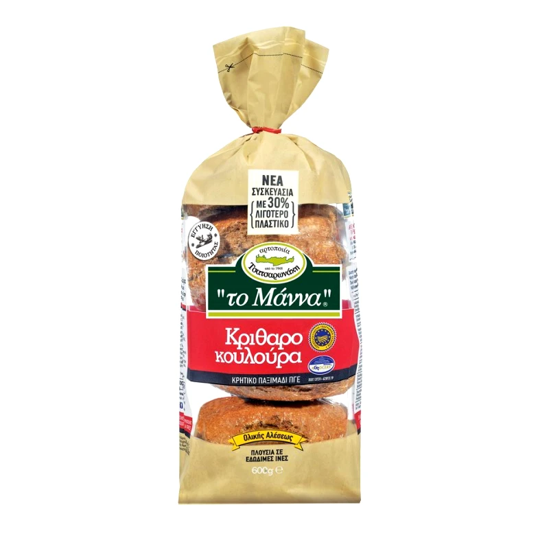 ΜΑΝΝΑ Κριθαροκουλούρα Κομμένη Ολικής ΠΓΕ 600g