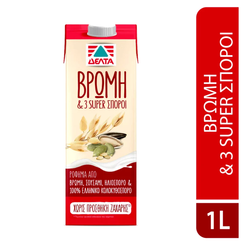 ΔΕΛΤΑ Ρόφημα Βρώμης και 3 Super Σπόροι 1 lt