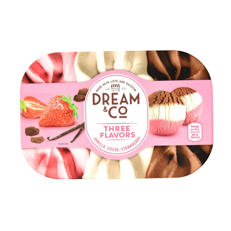 DREAM & CO Παγωτό Βανίλια Κακάο Φράουλα 1kg