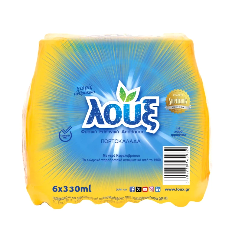 ΛΟΥΞ Πορτοκαλάδα Χωρίς Ανθρακικό 6x330ml