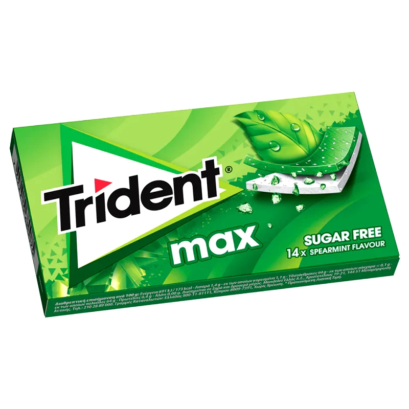 TRIDENT Τσίκλα Max Δυόσμος 27gr