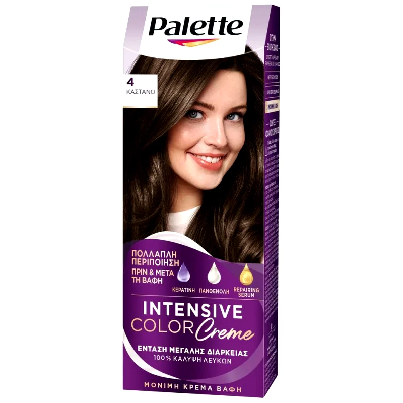 PALETTE Βαφή Μαλλιών Intensive Color 4 Καστανό 1 Τεμάχιο