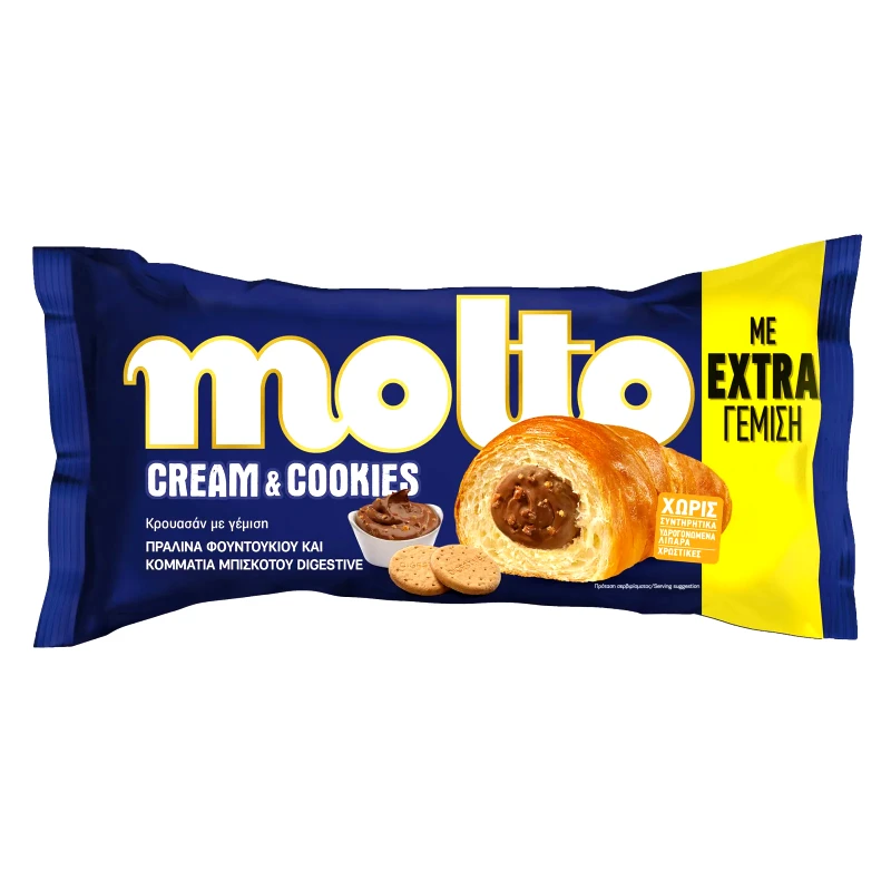 MOLTO Κρουασάν Cream & Cookies Πραλίνα 98g