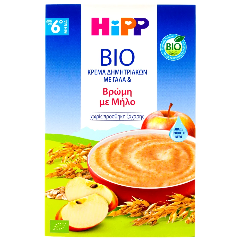 HIPP Κρέμα Δημητριακών με Γάλα Βρώμη Μήλο 250g
