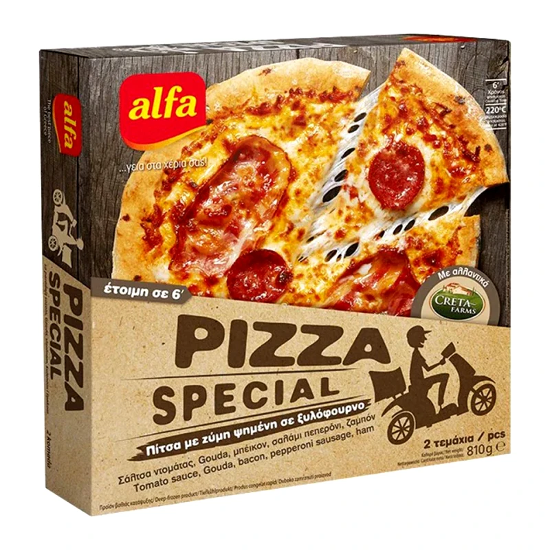 ALFA Πίτσα Κατεψυγμένη Special 2 Τεμάχια 810gr
