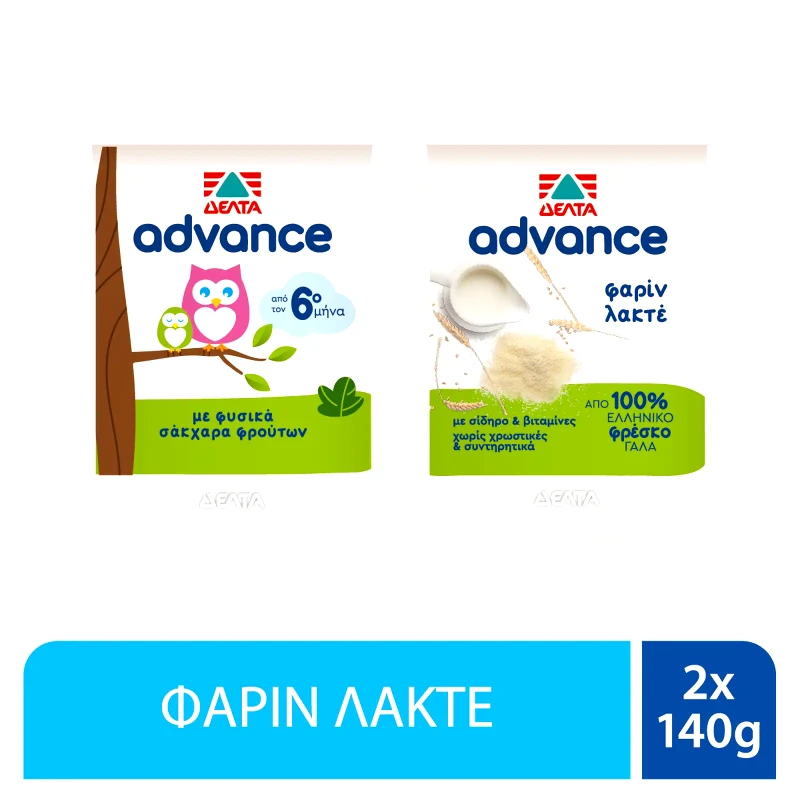 ADVANCE Επιδόρπιο Γιαουρτιού Φαρίν Λακτέ 2x140g