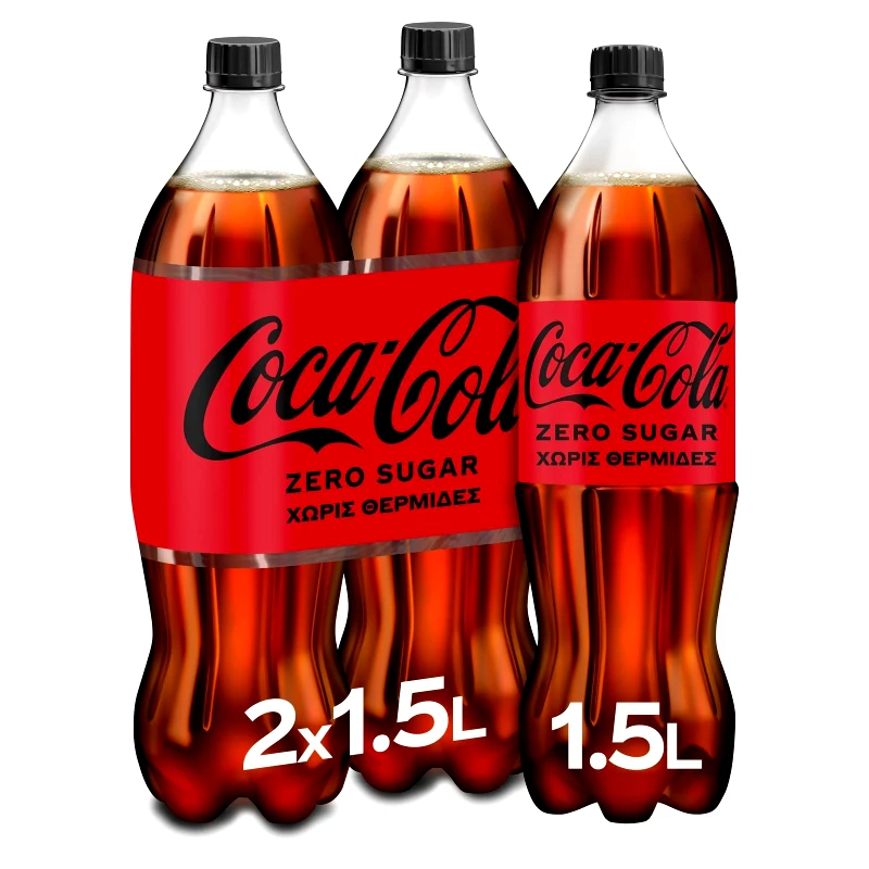 COCA COLA Αναψυκτικό Cola Zero Φιάλη 2x1,5lt