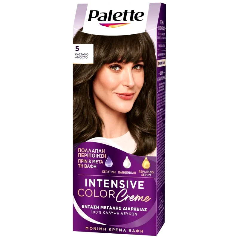 PALETTE Βαφή Μαλλιών Intensive Color 5 Καστανό Ανοιχτό 1 Τεμάχιο