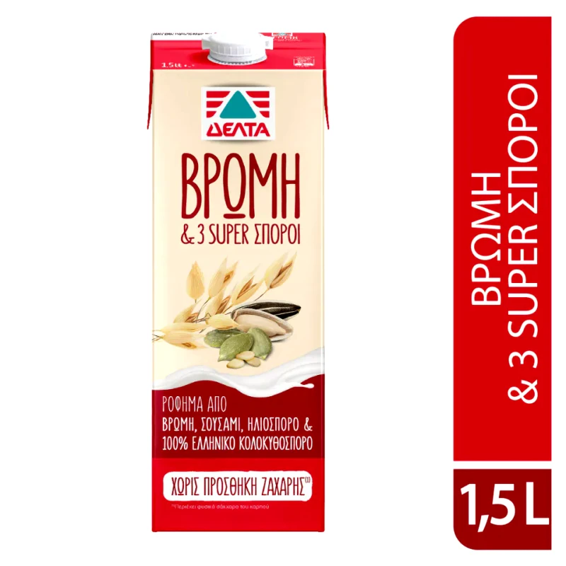 ΔΕΛΤΑ Φυτικό Ρόφημα Βρώμη & 3 Super Σπόροι 1.5lt