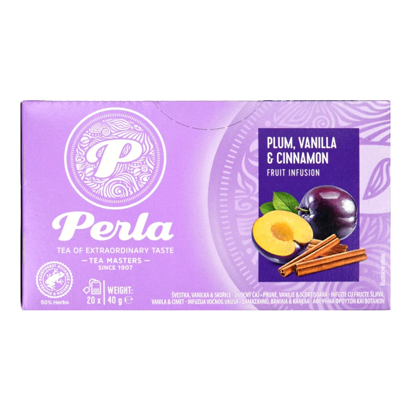 PERLA BEVERAGES Αφέψημα Βοτάνων Δαμάσκηνο Βανίλια Κανέλα 20x2g