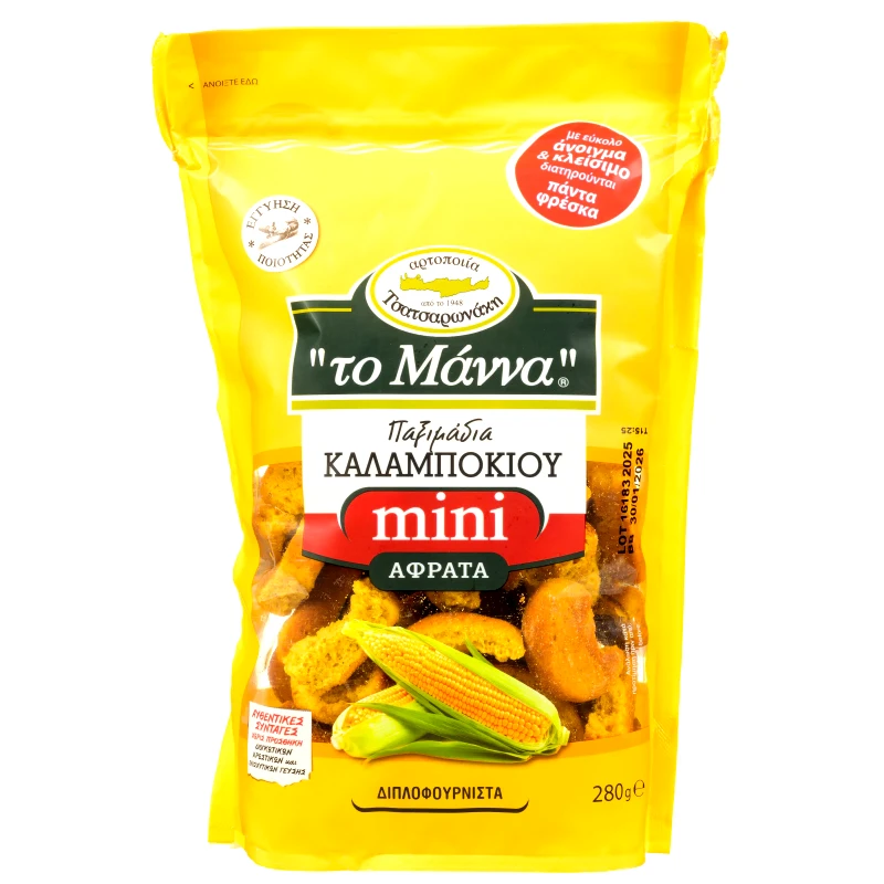 ΜΑΝΝΑ Παξιμάδια Καλαμποκιού Mini 280g