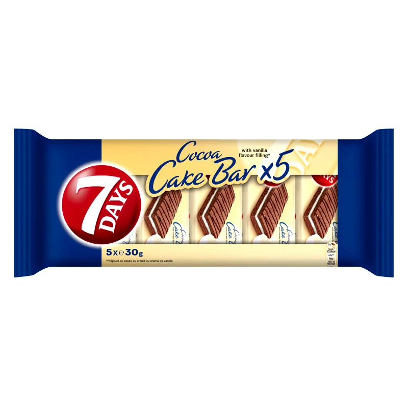 7DAYS Cake Bar Κακάο με Γέμιση Βανίλια 5x30g