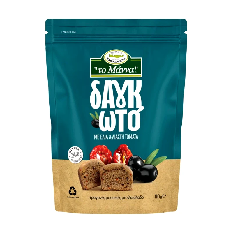 ΜΑΝΝΑ Παξιμάδι Δαγκωτό Ελιά και Λιαστή Ντομάτα 110g