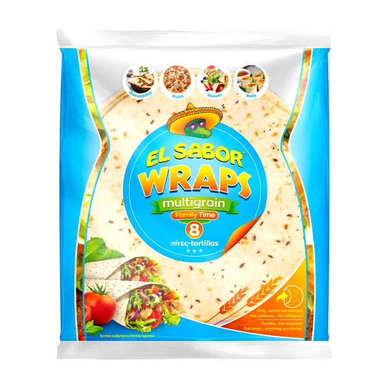 EL SABOR Πίτες Tortillas Multigrain Wraps Family Time 320g