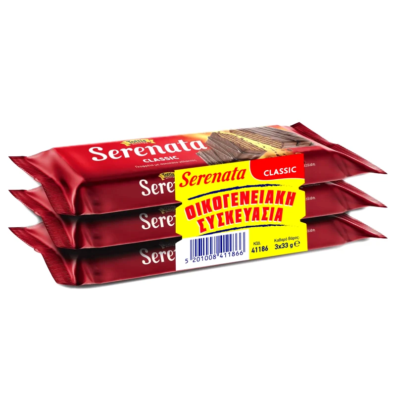 SERENATA Γκοφρέτα Σοκολάτα Γάλακτος 3x33g