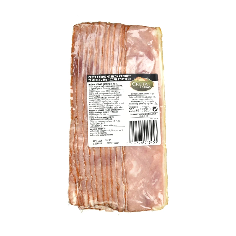 CRETA FARMS ΚΛΑΣΣΙΚΗ Μπέικον Καπνιστό Φέτες 250g