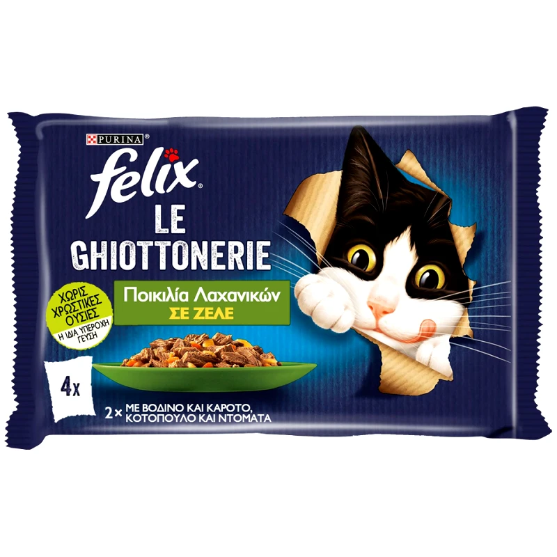 FELIX Γατοτροφή AGAIL Ποικιλία Λαχανικών με Κρέας 4x85g