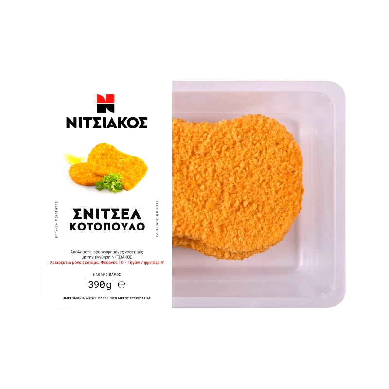 ΝΙΤΣΙΑΚΟΣ Σνίτσελ Κοτόπουλο Πανέ 390g