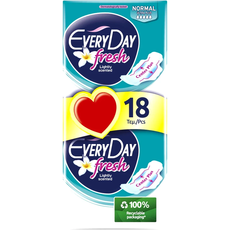 EVERY DAY Σερβιέτες Fresh Normal Ultra Plus Economy 18 Τεμάχια