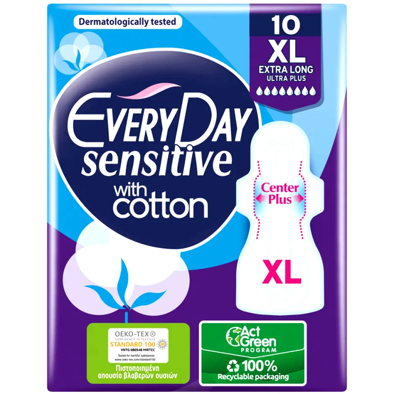 EVERY DAY Σερβιέτες Sensitive Ultra Plus Extra Long 10 Τεμάχια