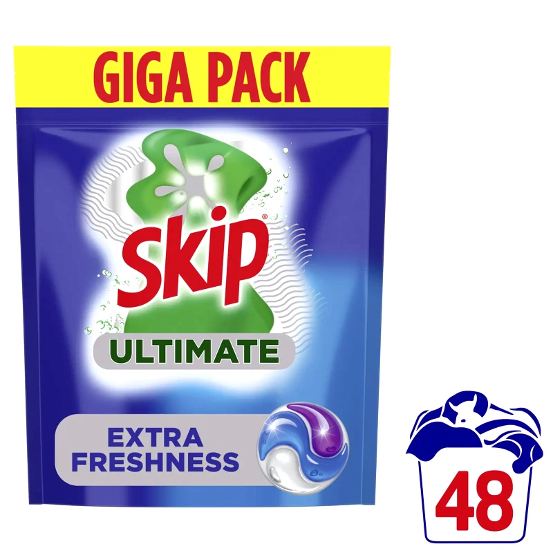 SKIP Kάψουλες Πλυντηρίου Ρούχων Ultimate Extra Freshness 48 Τεμάχια