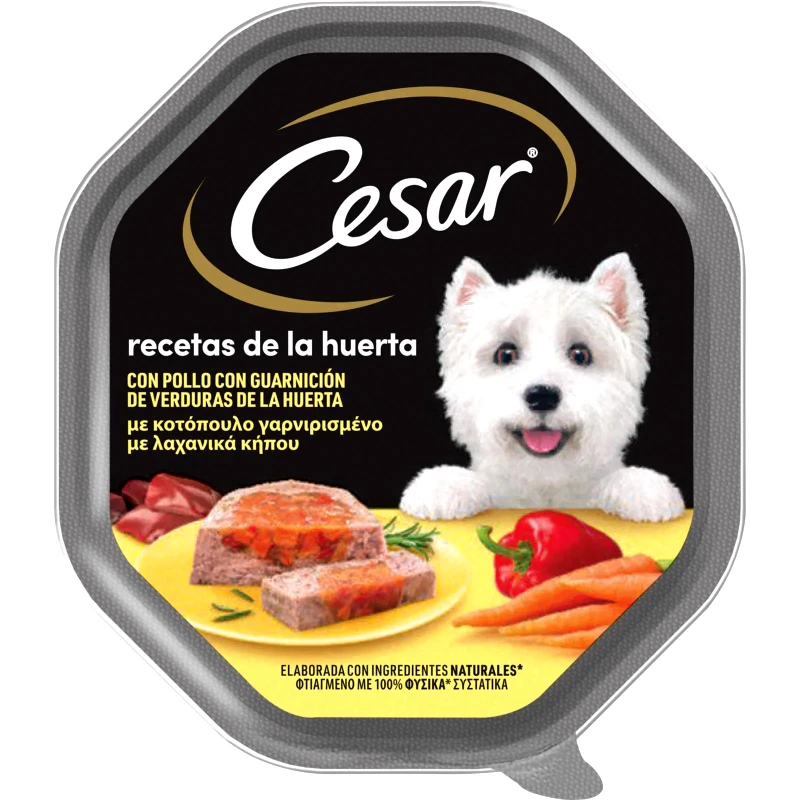 CESAR Σκυλοτροφή Kοτόπουλο με Λαχανικά Κήπου 150g