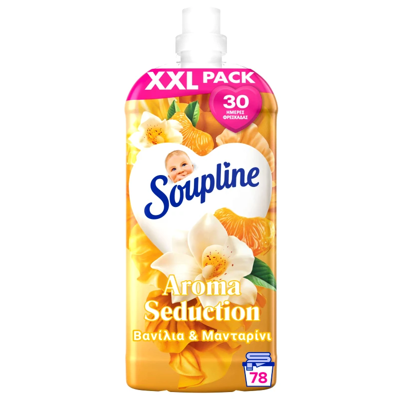 SOUPLINE Συμπυκνωμένο Μαλακτικό Aroma Βανίλια Μανταρίνι 78 Μεζούρες
